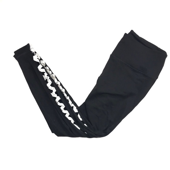 Victoria's Secret Pants - •VICTORIAS SECRET•Sport Ribbon Leggings Black Silv